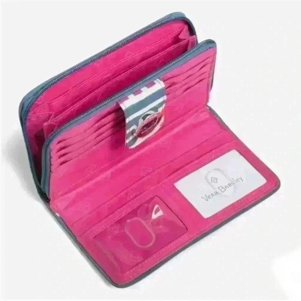 Vera Bradley RFID Turnlock Wallet in Geo Medallions NWT